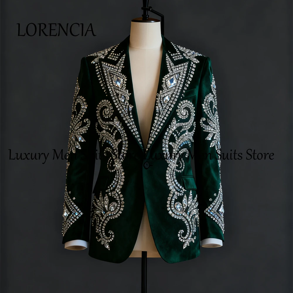 Изысканные бархатные мужские костюмы из 2 предметов, роскошный смокинг для свадебной вечеринки с бриллиантами, комплект жениха, индивидуальный пиджак, брюки, костюм homme luxe
Изысканные бархатные мужские костюмы из 2 предметов, роскошный смокинг для свадебной вечеринки с бриллиантами, комплект жениха, индивидуальный пиджак, брюки, костюм homme luxe