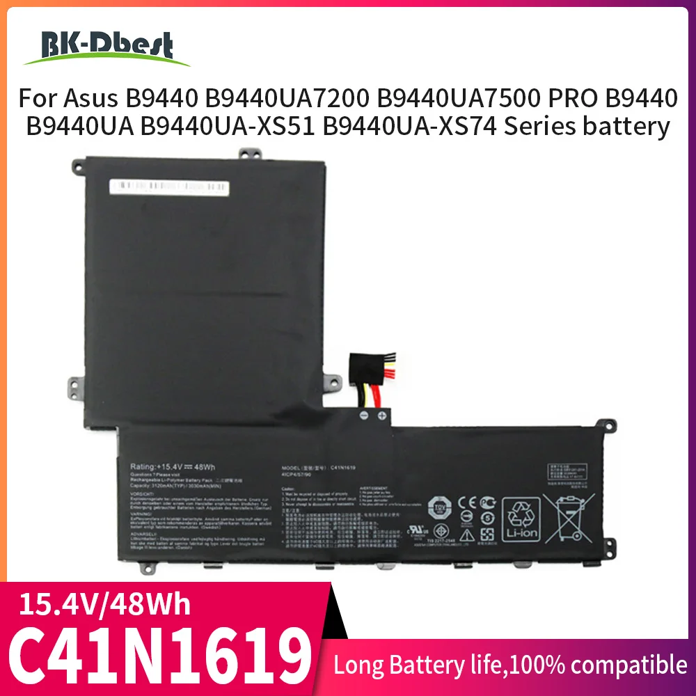 BK-Dbest Совершенно новый оптовый C41N1619 C41PKCH 0B200- 02350100 Аккумулятор для ноутбука Asus B9440 B9440UA7200 B9440UA7500 PRO
BK-Dbest Совершенно новый оптовый C41N1619 C41PKCH 0B200- 02350100 Аккумулятор для ноутбука Asus B9440 B9440UA7200 B9440UA7500 PRO