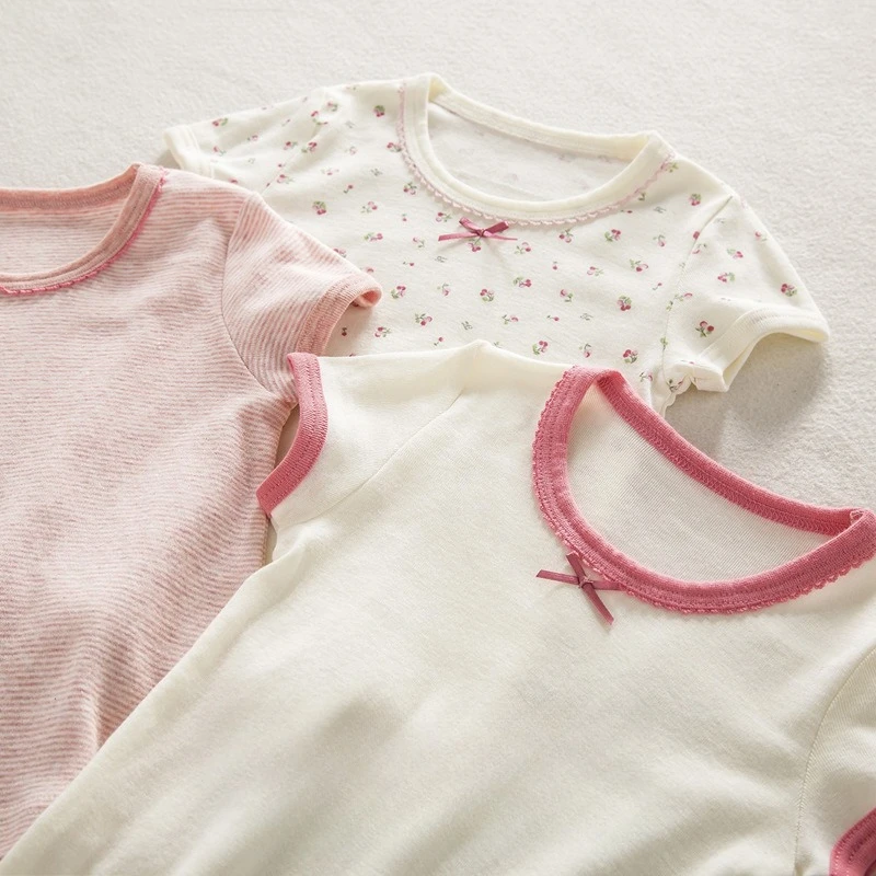 Girls Summer T-shirts 2025 New Casual Daily Lightweight Cotton Cherry Print Short Sleeve T-shirt 3 Pieces Kids Top
Girls Summer T-shirts 2025 New Casual Daily Lightweight Cotton Cherry Print Short Sleeve T-shirt 3 Pieces Kids Top