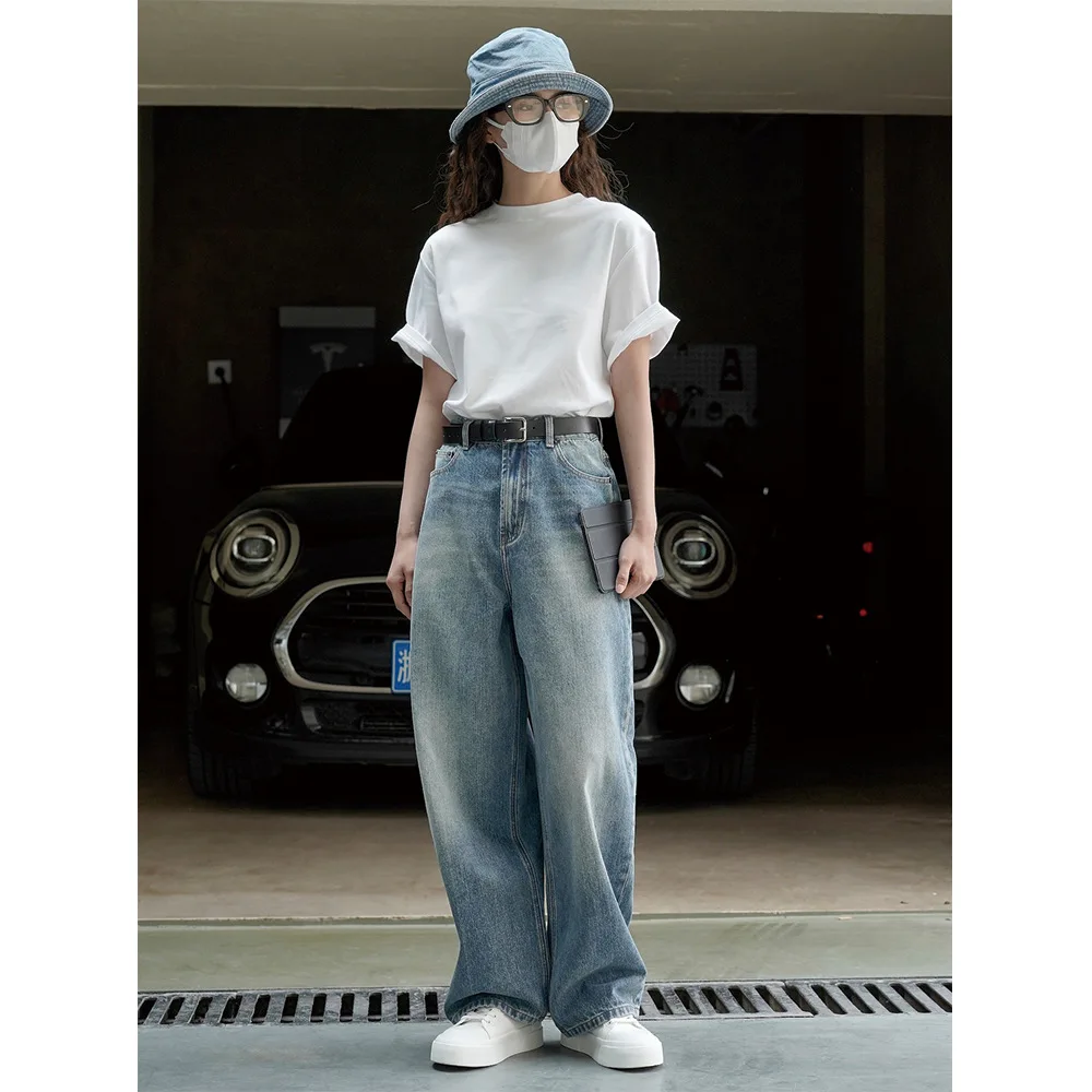 Retro Washed Dad Jeans Loose Wide Leg Blue Casual Long Pants Women Spring Summer Loose Fit High Waist Denim No Brand
Retro Washed Dad Jeans Loose Wide Leg Blue Casual Long Pants Women Spring Summer Loose Fit High Waist Denim No Brand