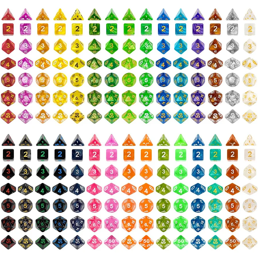 49Pcs Polyhedral Dice Set with 7 Black Drawstring Pouches - 7 Complete Sets D4 D6 D8 D10 D% D12 D20 for DND RPG MTG Tabletop ZSY
49Pcs Polyhedral Dice Set with 7 Black Drawstring Pouches - 7 Complete Sets D4 D6 D8 D10 D% D12 D20 for DND RPG MTG Tabletop ZSY