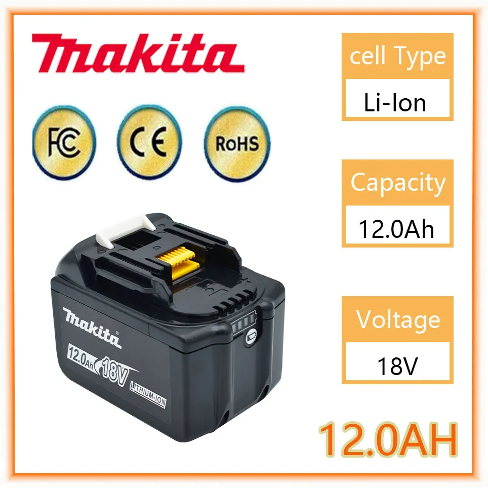 Makita Replacement 18V 12.0Ah Battery For BL1830 BL1830B BL1840 BL1840B BL1850 BL1850B rechargeable battery LED indicateur
Makita Replacement 18V 12.0Ah Battery For BL1830 BL1830B BL1840 BL1840B BL1850 BL1850B rechargeable battery LED indicateur