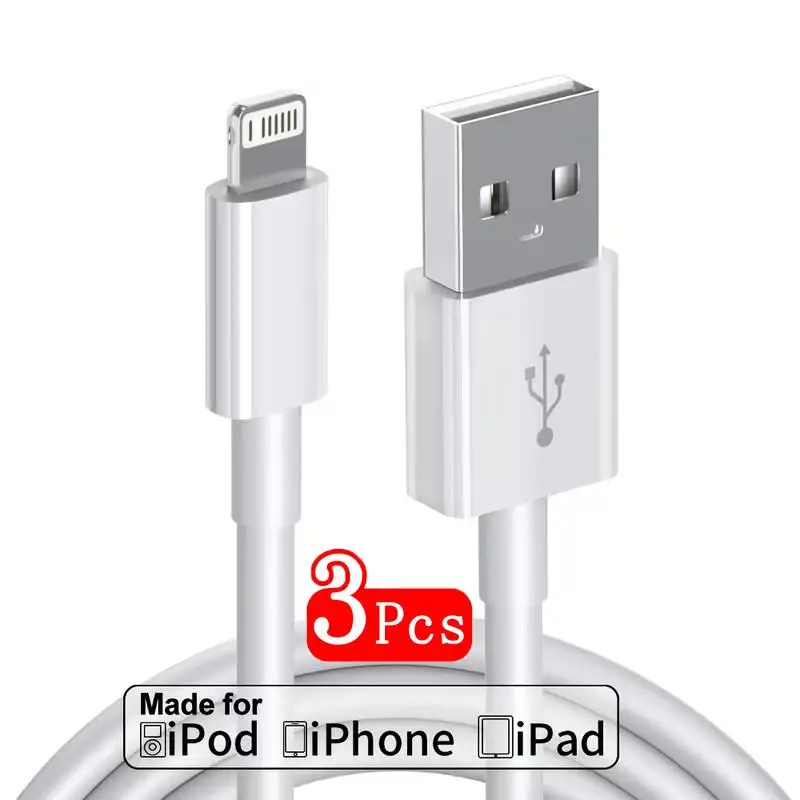 3PCS USB to Lightning Cable for Iphone Charger Compatible with for Iphone 14 13 12 11 Pro Max X XS XR 8 7 Plus SE Ipad Airpods
3PCS USB to Lightning Cable for Iphone Charger Compatible with for Iphone 14 13 12 11 Pro Max X XS XR 8 7 Plus SE Ipad Airpods