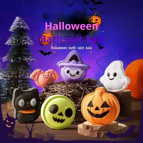 Halloween Bath Bombs Pumpkin Black Cat, Witch Ghost Fizzies, Holiday Spa Soak Gift