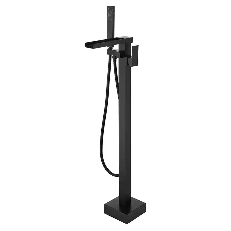 Freestanding Bathtub Faucet with Wall-Mounted Hand Shower, Matte Black Finish
Freestanding Bathtub Faucet with Wall-Mounted Hand Shower, Matte Black Finish