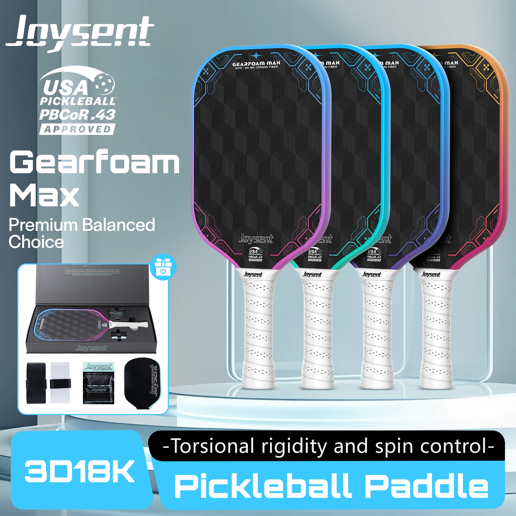 Joysent USAPA Carbon Fiber Pickleball Paddle 3D 18K Thermoformed EPP Gear Foam Core 14MM Pickleball Racket With Paddle Cover
Joysent USAPA Carbon Fiber Pickleball Paddle 3D 18K Thermoformed EPP Gear Foam Core 14MM Pickleball Racket With Paddle Cover