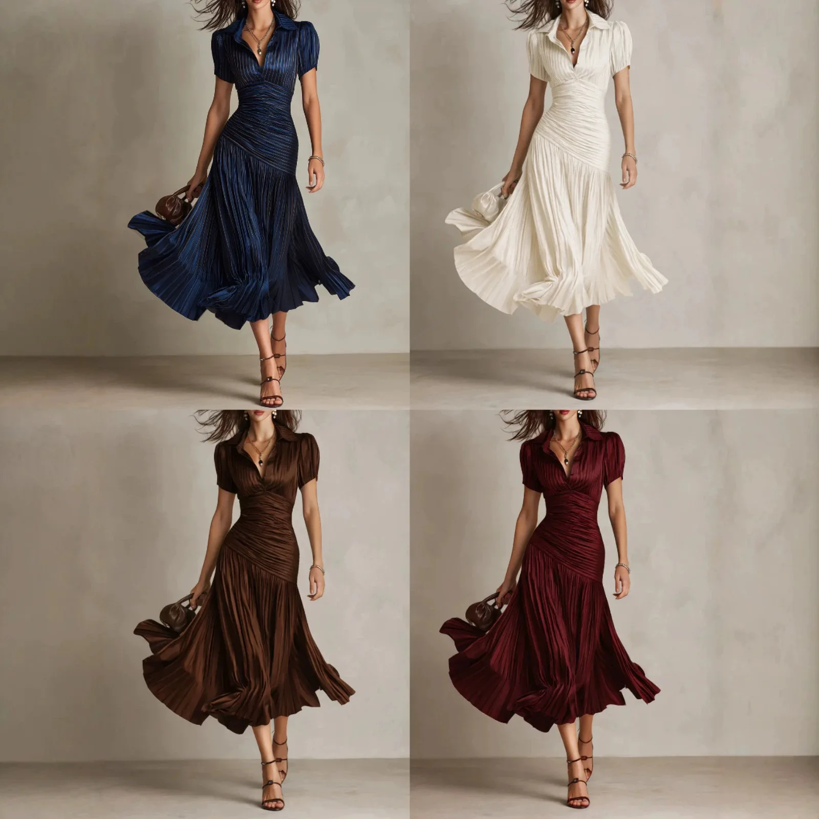 2026 New Hot Sale Ins Vintage Striped Satin Pleated Slim Fit Women Bodycon Dress
2026 New Hot Sale Ins Vintage Striped Satin Pleated Slim Fit Women Bodycon Dress