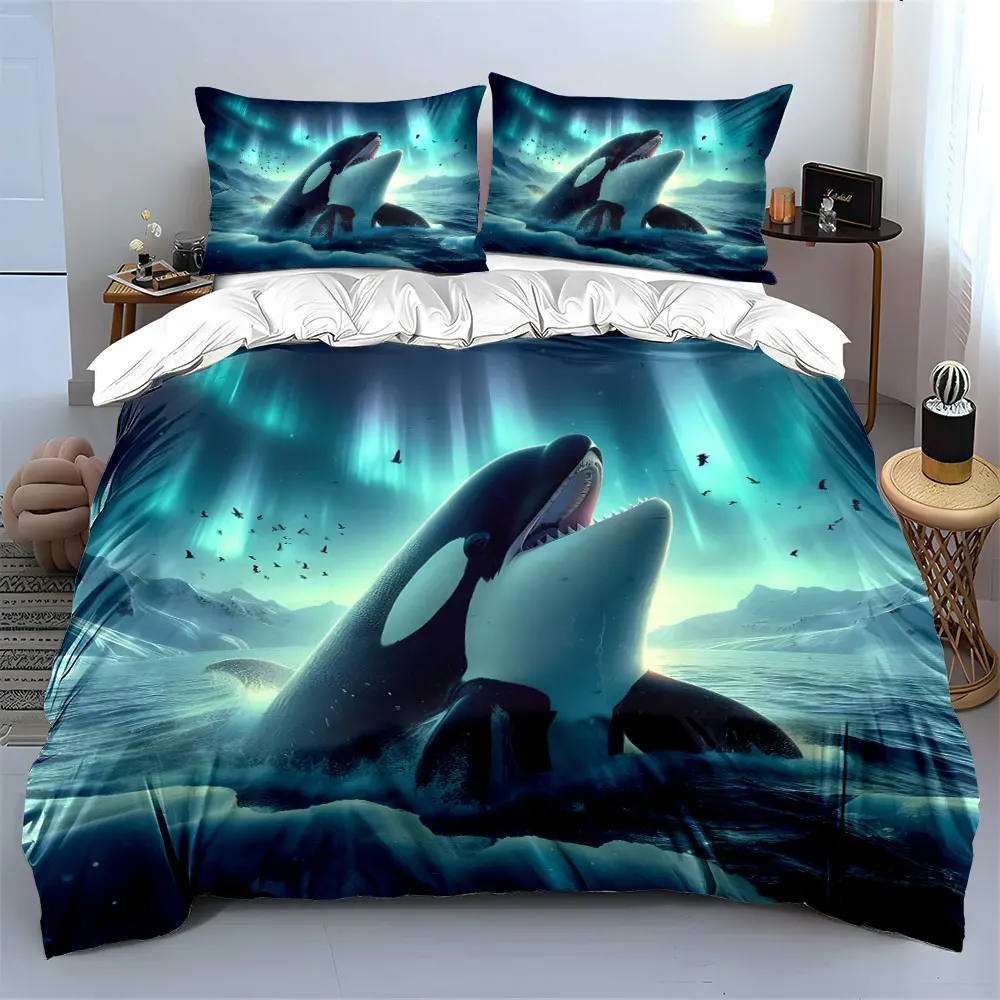 3pcs Orca Leaping Under Northern Lights Duvet Cover Set with 3D Printing Design Soft Polyester Bedding Set All-Season Comfort
3pcs Orca Leaping Under Northern Lights Duvet Cover Set with 3D Printing Design Soft Polyester Bedding Set All-Season Comfort