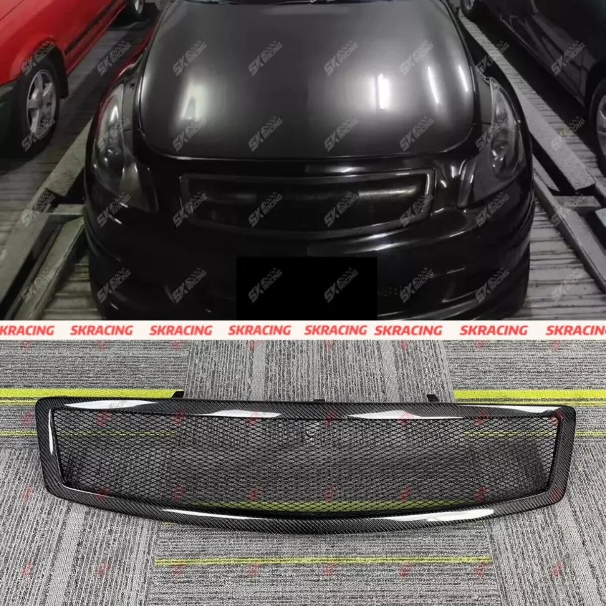 Carbon Fiber/Gloss Black Fits Infiniti 07-08 G35/ 09 G37 Sedan Front Mesh Grille
Carbon Fiber/Gloss Black Fits Infiniti 07-08 G35/ 09 G37 Sedan Front Mesh Grille