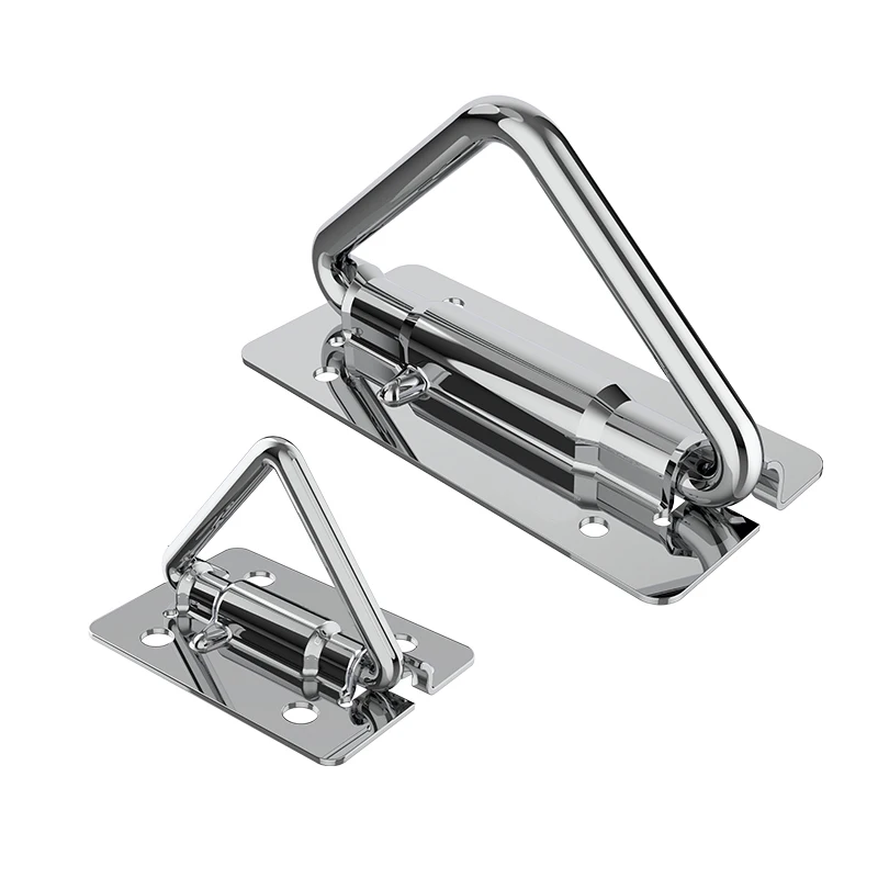 304 Thick Stainless Steel Heavy duty Folding Spring Handle Rolling Plastic Box Crane D-Ring Active Triangle Ring Handle Hardware
304 Thick Stainless Steel Heavy duty Folding Spring Handle Rolling Plastic Box Crane D-Ring Active Triangle Ring Handle Hardware