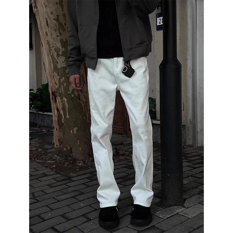 White Slim Fit Men's Jeans Autumn Winter Straight Leg Micro Flare Cleanfit American High Street Knife Denim Pants
White Slim Fit Men's Jeans Autumn Winter Straight Leg Micro Flare Cleanfit American High Street Knife Denim Pants