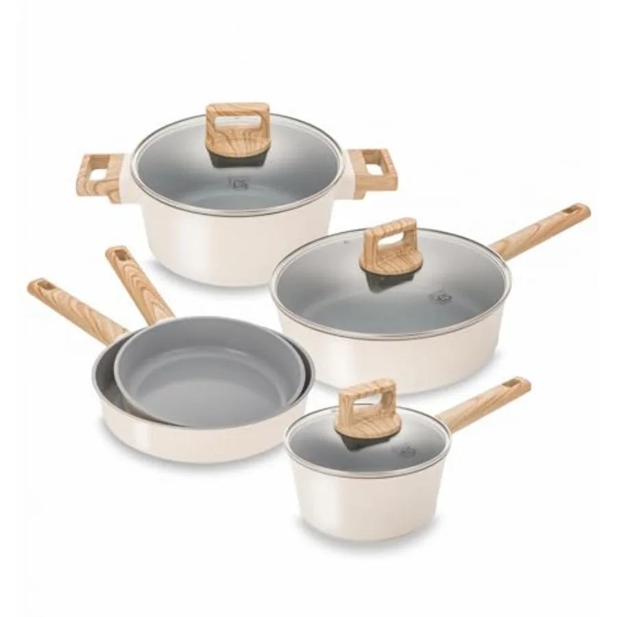 Nonstick Ceramic Cookware Set with Stay-Cool Handles Non-toxic Induction Compatible Kitchen Pots and Pans Dishwasher Safe PFAS
Nonstick Ceramic Cookware Set with Stay-Cool Handles Non-toxic Induction Compatible Kitchen Pots and Pans Dishwasher Safe PFAS