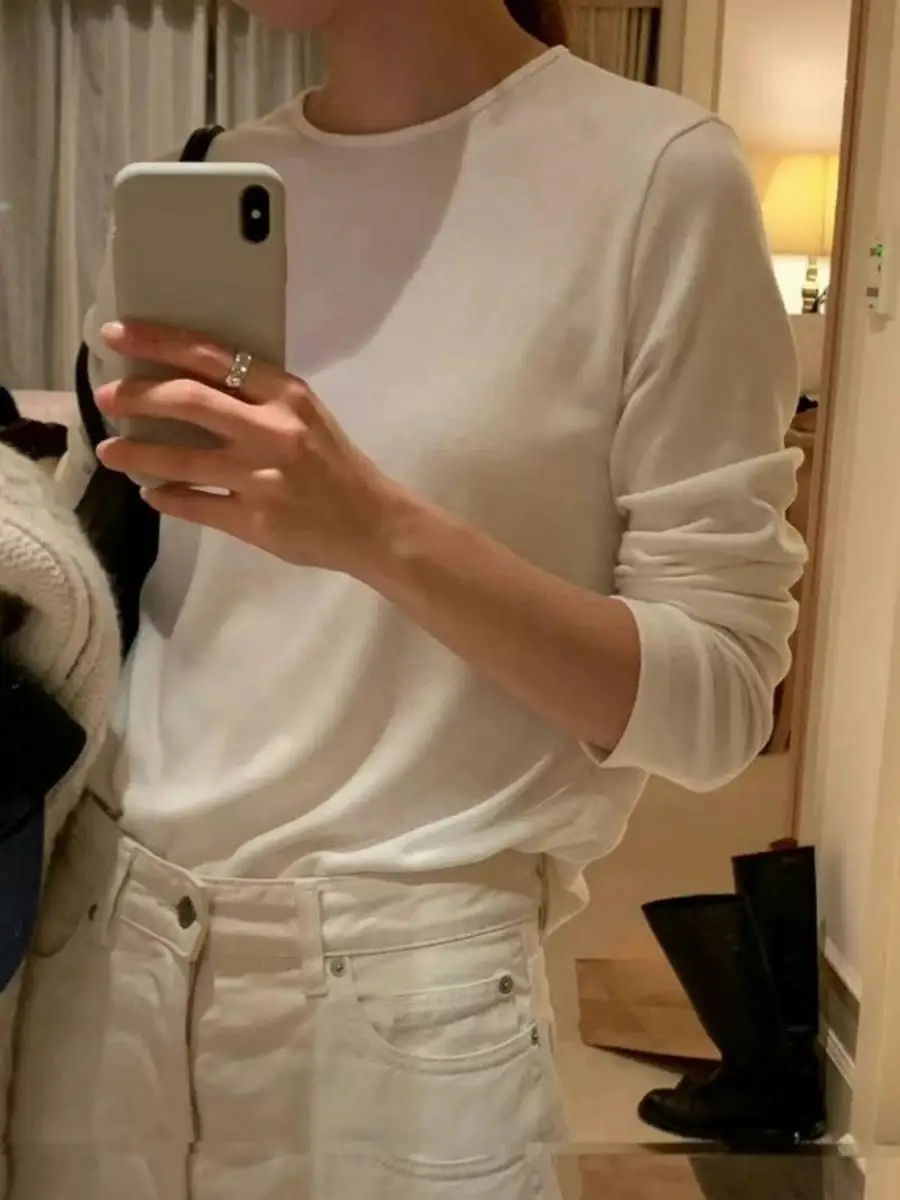 Korean Sle Women's Long Sve round Ne Floing T-irt Base Layer Top Winter Season Pure Color Loose Fit Materni Wear
Korean Sle Women's Long Sve round Ne Floing T-irt Base Layer Top Winter Season Pure Color Loose Fit Materni Wear