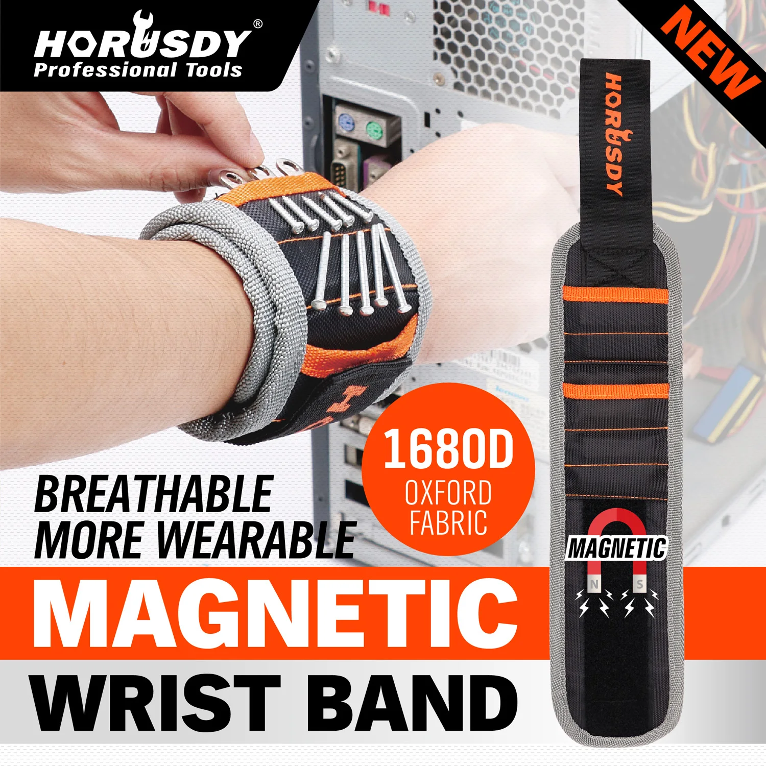 HORUSDY Magnetic Wristband, Strong Magnet Tool for Screws Nails Drill Bits, Cool DIY Gadget, Perfect Gift for Men & Dad
HORUSDY Magnetic Wristband, Strong Magnet Tool for Screws Nails Drill Bits, Cool DIY Gadget, Perfect Gift for Men & Dad
