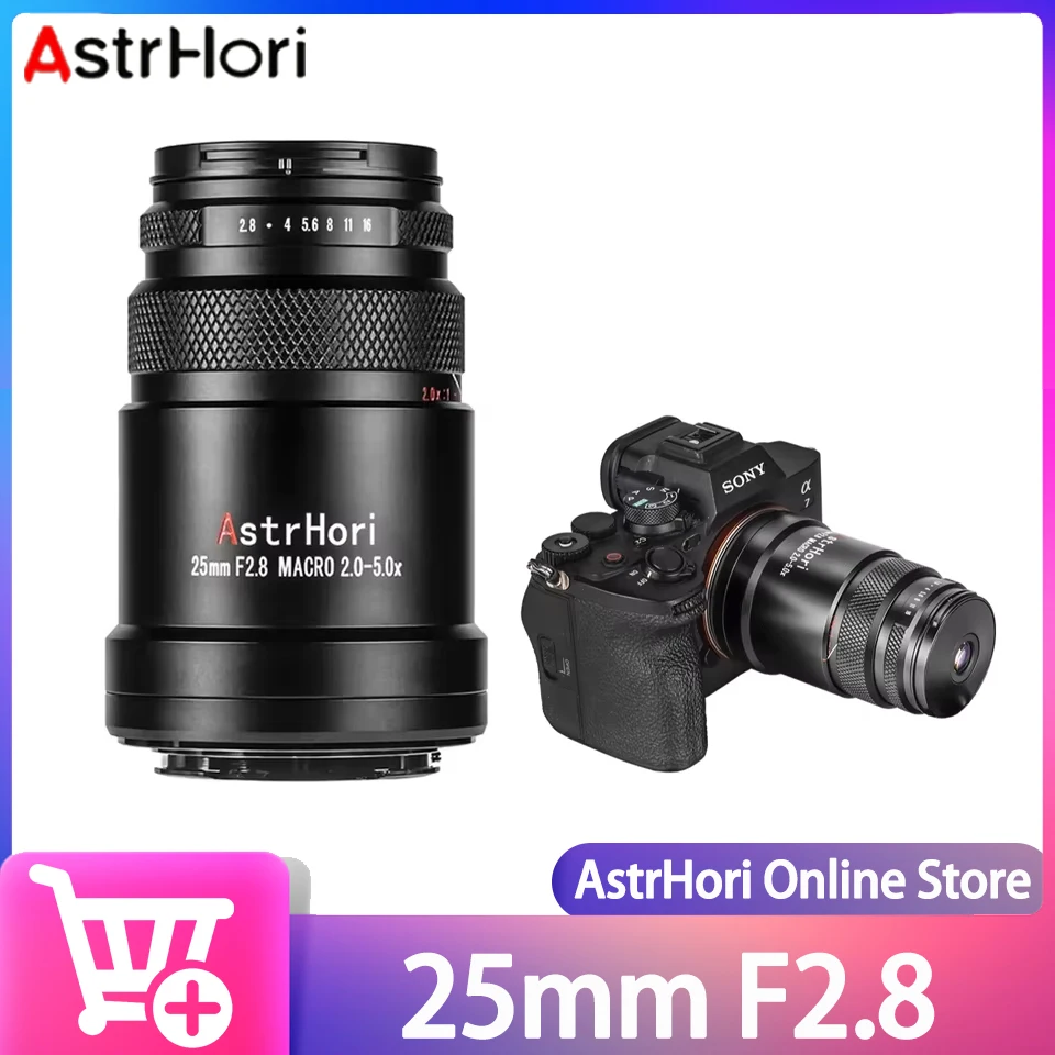 Полнокадровый макрофон AstrHori 25 мм F2,8 2X-5X с ручной фокусировкой для образцов насекомых, бизнеса, цветов, натюрморт, съемка персонажей
Полнокадровый макрофон AstrHori 25 мм F2,8 2X-5X с ручной фокусировкой для образцов насекомых, бизнеса, цветов, натюрморт, съемка персонажей