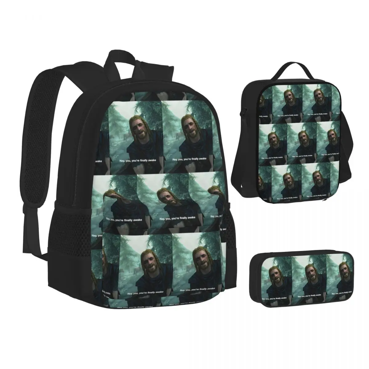 Hey You You'Re Finally Awake Skyrim Backpacks Boys Girls Bookbag School Bags Children Rucksack Lunch Bag Pen Bag Three-Piece Set
Hey You You'Re Finally Awake Skyrim Backpacks Boys Girls Bookbag School Bags Children Rucksack Lunch Bag Pen Bag Three-Piece Set