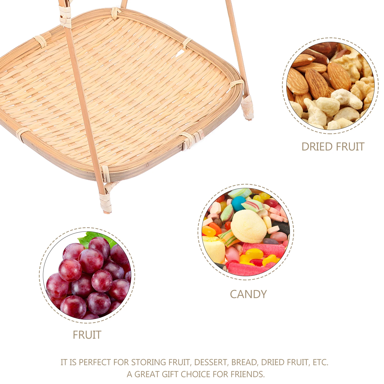 Bamboo Snack Stand Handwoven Basket Rustic Fruit Storage Adornment Eco Friendly Vegetable Pastry Organizer Durability
Bamboo Snack Stand Handwoven Basket Rustic Fruit Storage Adornment Eco Friendly Vegetable Pastry Organizer Durability