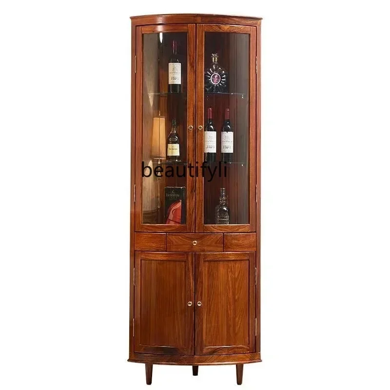 Ebony corner cabinet, solid wood triangular living room corner cabinet fan door, dining room corner cabinet new Chinese style
Ebony corner cabinet, solid wood triangular living room corner cabinet fan door, dining room corner cabinet new Chinese style