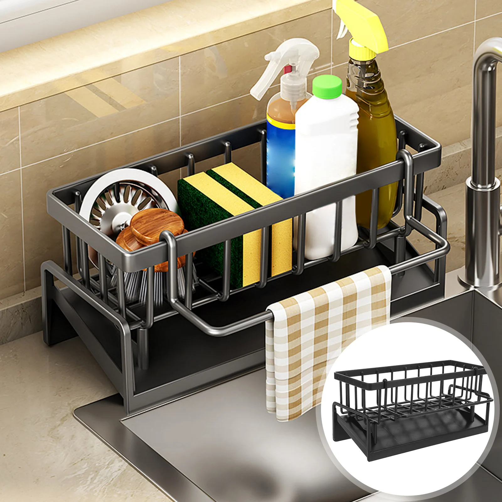 Sink Countertop Kitchen Rack Drain Accessory Storage Holder for Sponge and Scrubber Multi-Function Drying Rack for Kitchen Sink
Sink Countertop Kitchen Rack Drain Accessory Storage Holder for Sponge and Scrubber Multi-Function Drying Rack for Kitchen Sink