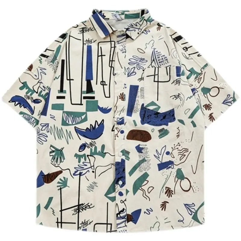 Summer Korean Trendy Brand Creative Printed Beach Short-sleeved Shirt Men's Japanese Street Y2K Personalized Couple Flower Shirt
Summer Korean Trendy Brand Creative Printed Beach Short-sleeved Shirt Men's Japanese Street Y2K Personalized Couple Flower Shirt