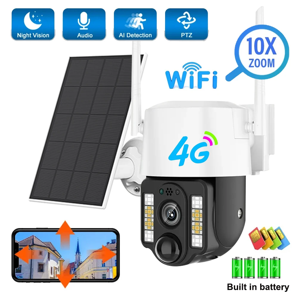 Солнечная камера наблюдения WIFI 4G с дистанционным управлением, наружная беспроводная камера ночного видения HD, полноцветная умная камера
Солнечная камера наблюдения WIFI 4G с дистанционным управлением, наружная беспроводная камера ночного видения HD, полноцветная умная камера