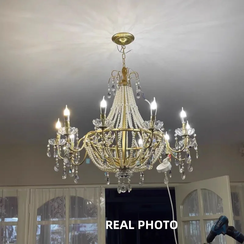 European Living Room Gold Candle E14 Chandelier Luxury Crystal Pearl Led Pendant Lights Villa Decor Led Suspend Lamp Luminarias
European Living Room Gold Candle E14 Chandelier Luxury Crystal Pearl Led Pendant Lights Villa Decor Led Suspend Lamp Luminarias