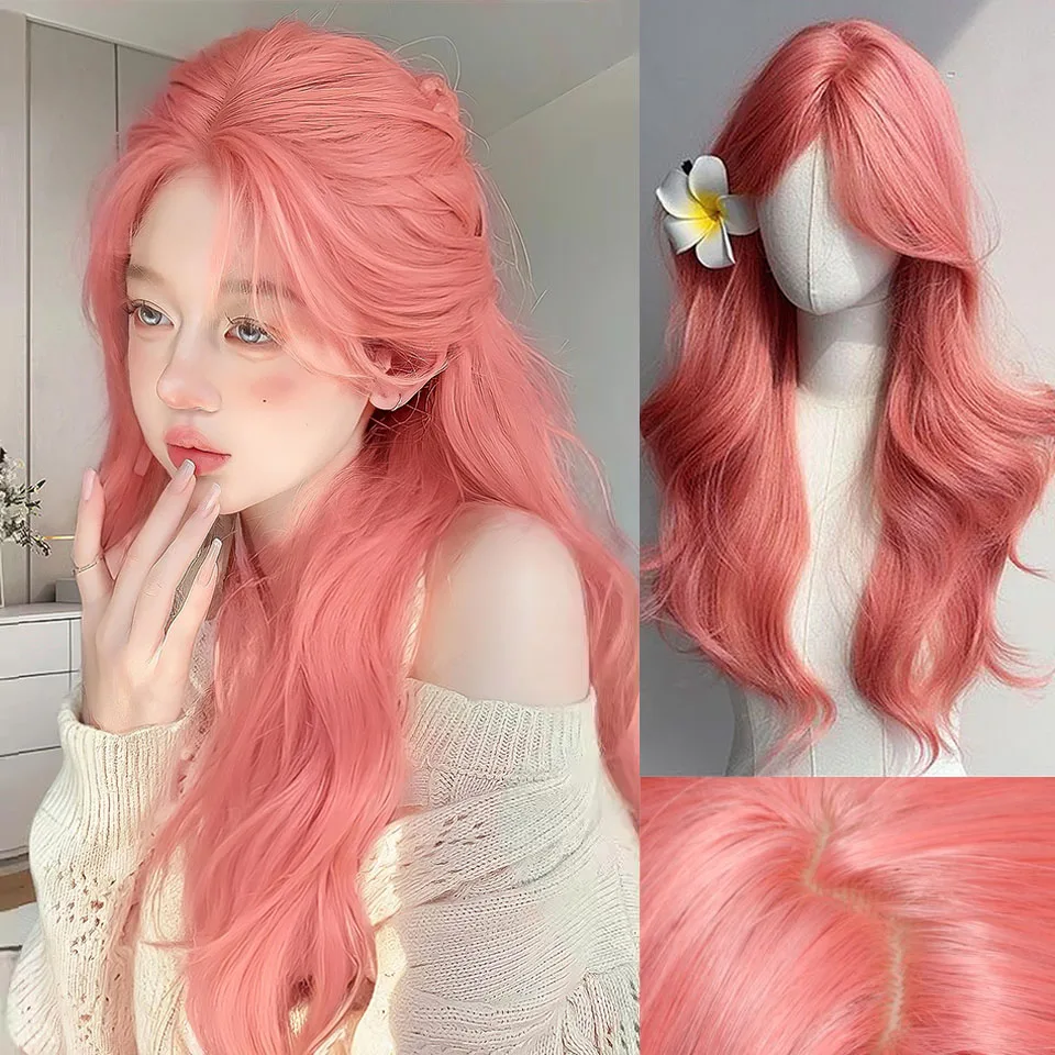Pink Wig Long Wavy Synthetic Wigs Middle Part Natural Wave Wig Heat Resistant Cosplay Party Daily Hair Wig Suitable for Women LM
Pink Wig Long Wavy Synthetic Wigs Middle Part Natural Wave Wig Heat Resistant Cosplay Party Daily Hair Wig Suitable for Women LM