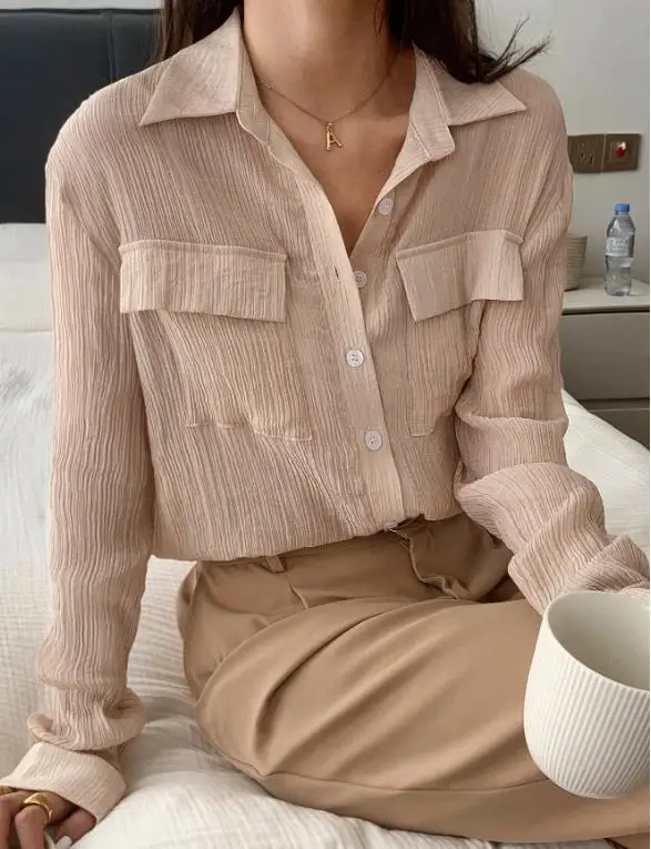 Blouses New Fashion Vacation Style Long Sleeved Button Down Shirt for Women Autumn/winter 2025 Female Clothing
Blouses New Fashion Vacation Style Long Sleeved Button Down Shirt for Women Autumn/winter 2025 Female Clothing