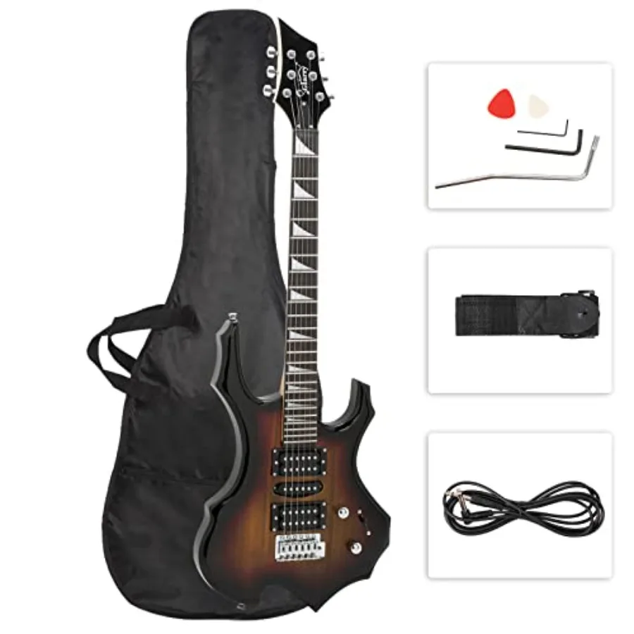 Electric Guitar for Beginner Guitar Lover: Cool Burning Fire Style Design, Maple Body, Red Finish, Includes Full Accessories Pa
Electric Guitar for Beginner Guitar Lover: Cool Burning Fire Style Design, Maple Body, Red Finish, Includes Full Accessories Pa