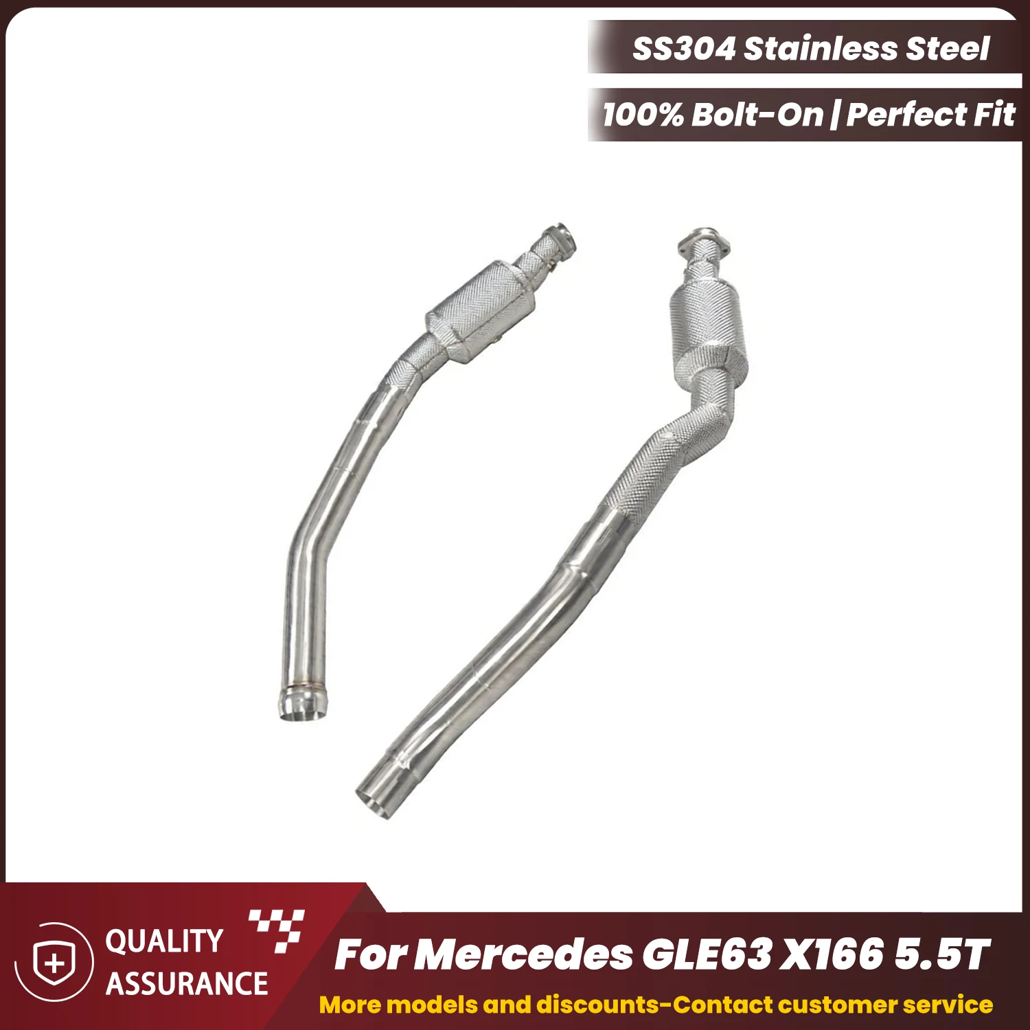High Flow Turbo Downpipe ECCF Stainless Steel With Heat Shield For Mercedes GLE63 X166 5.5T Race Sound Boost Power
High Flow Turbo Downpipe ECCF Stainless Steel With Heat Shield For Mercedes GLE63 X166 5.5T Race Sound Boost Power