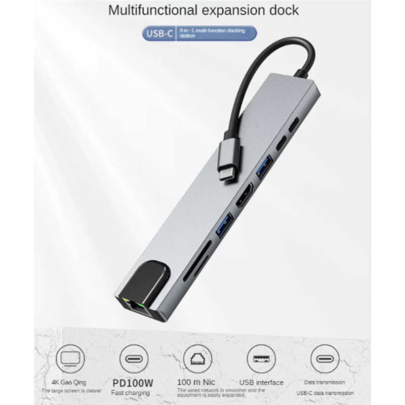 Цельный концентратор USB C типа C на 4K — совместимый адаптер с Ethernet RJ45 SD/TF USB-C Data PD Fast Charge
Цельный концентратор USB C типа C на 4K — совместимый адаптер с Ethernet RJ45 SD/TF USB-C Data PD Fast Charge