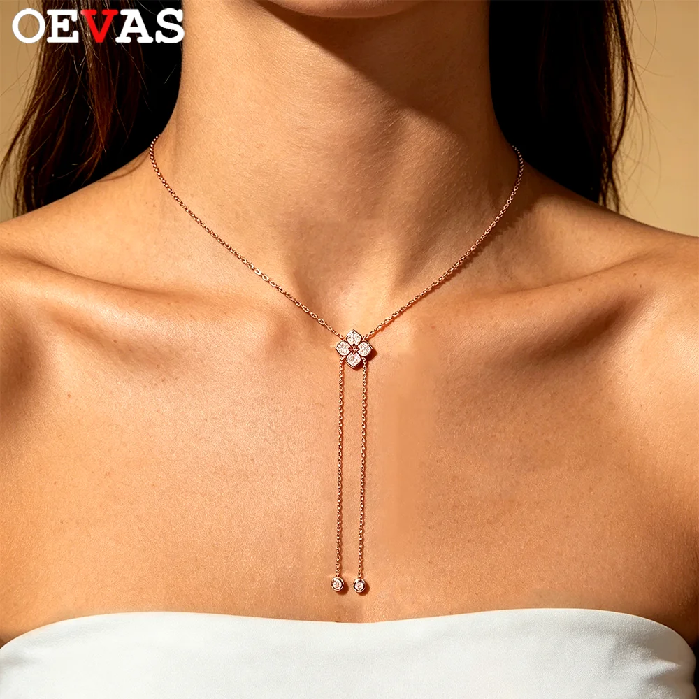 OEVAS Full Moissanite Flowers Necklace For Women S925 Silver Plated 18K Gold Lab Diamond Long Chain Pendant Fine Jewelry Gift
OEVAS Full Moissanite Flowers Necklace For Women S925 Silver Plated 18K Gold Lab Diamond Long Chain Pendant Fine Jewelry Gift