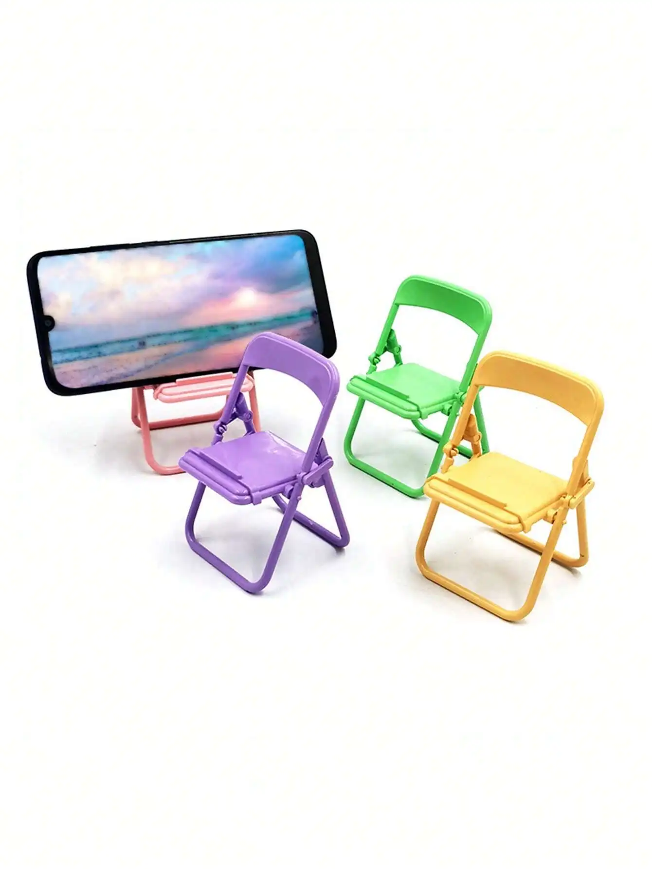 1pc Desktop Chair-Shaped Phone Holder, Macaron Color Phone Stand, Decorative Desk Ornament
1pc Desktop Chair-Shaped Phone Holder, Macaron Color Phone Stand, Decorative Desk Ornament