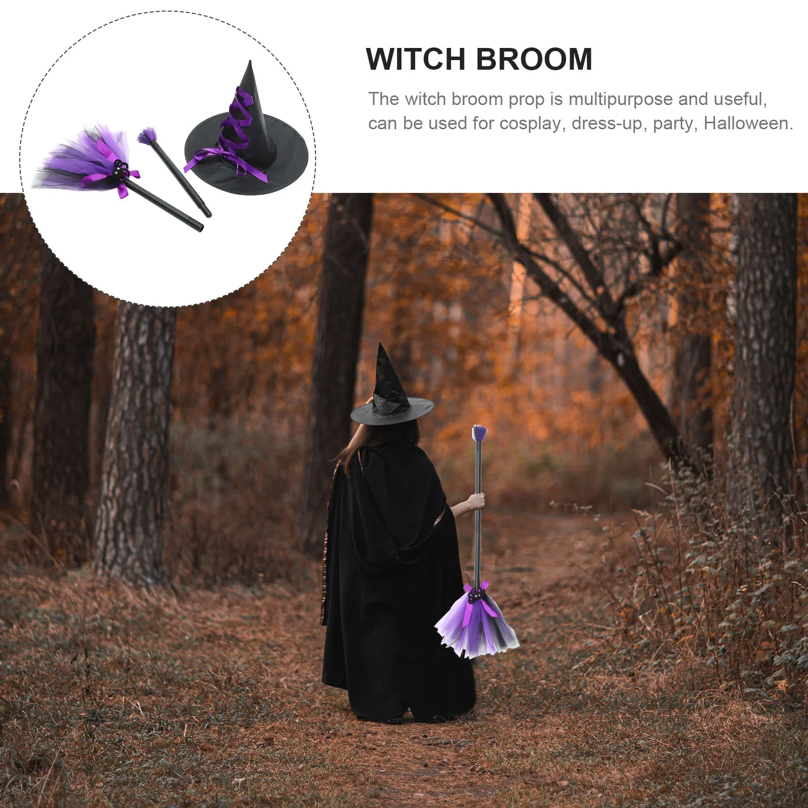 Witch Hat Cap Set for Halloween Party Cosplay Masquerade Decor Plastic Cloth Fine Texture Photo Prop Witches Broom Kit Elegant
Witch Hat Cap Set for Halloween Party Cosplay Masquerade Decor Plastic Cloth Fine Texture Photo Prop Witches Broom Kit Elegant