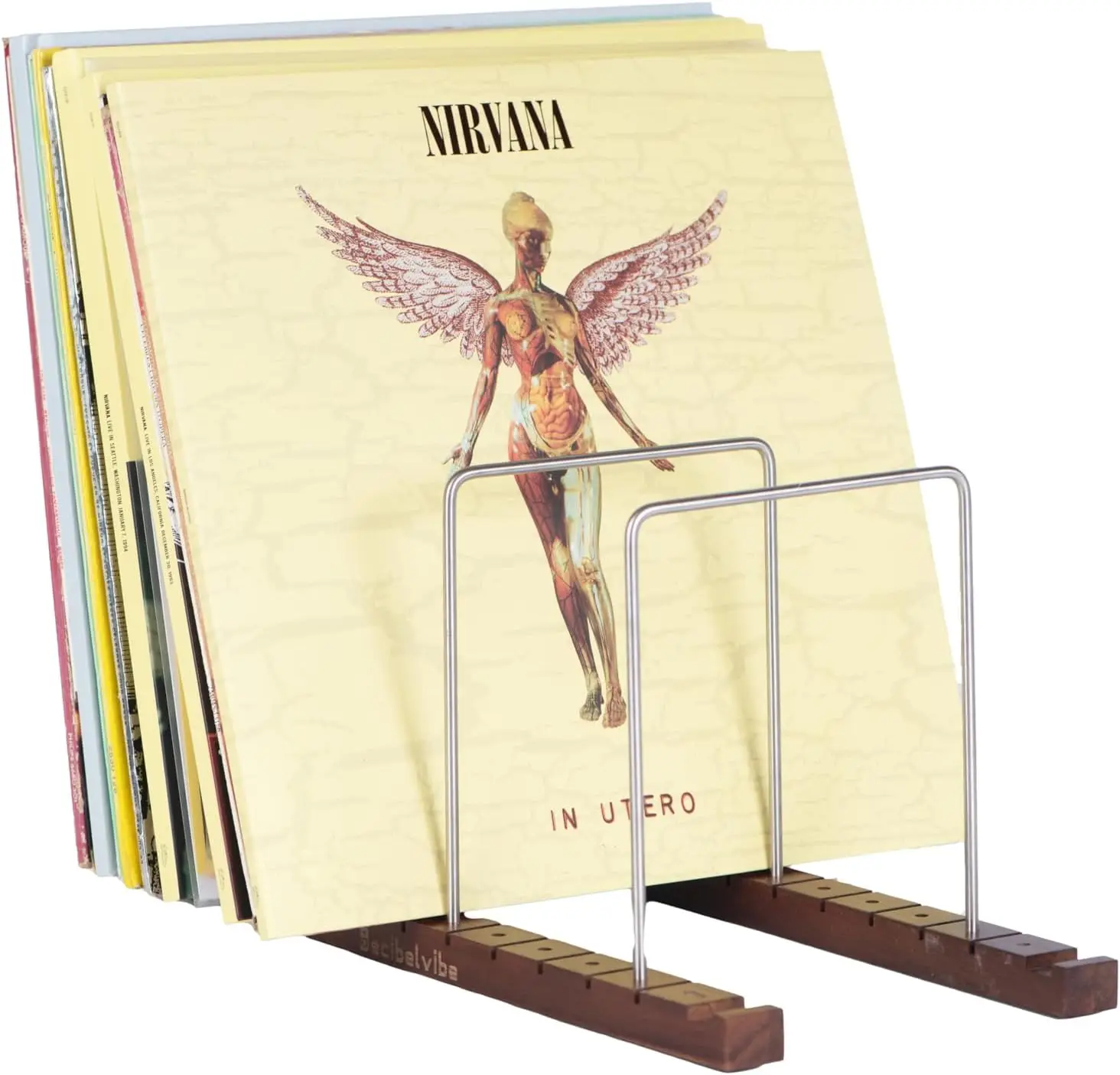 Vinyl Record Storage & Player Stand, Now Playing Display, Holds 75 Albums, Walnut & Stainless Steel
Vinyl Record Storage & Player Stand, Now Playing Display, Holds 75 Albums, Walnut & Stainless Steel
