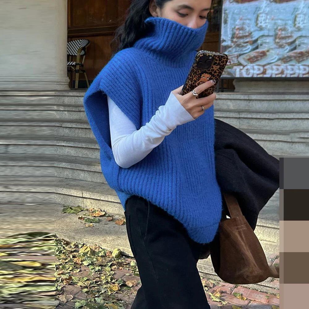 Knitted vest women's 2025 new autumn and winter small winter turtleneck wool sleeveless outer wear loose vest
Knitted vest women's 2025 new autumn and winter small winter turtleneck wool sleeveless outer wear loose vest
