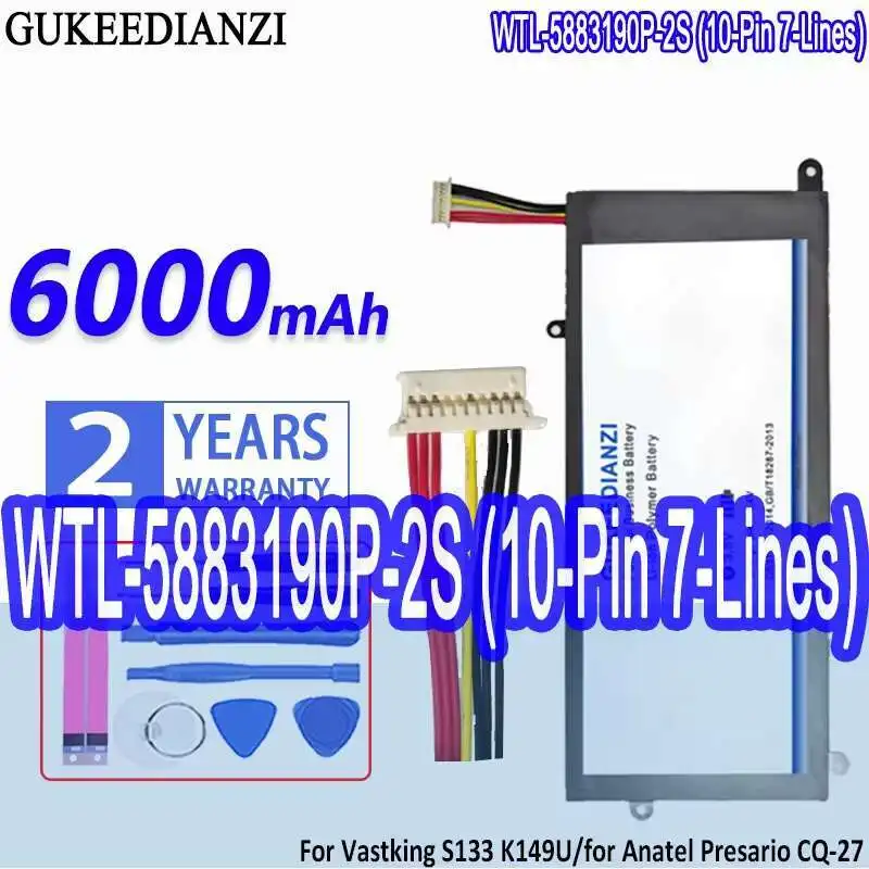 Аккумулятор Wtl-5883190P-2S, 10-контактный, 7 линий для Vastking S133 K149U Axioo Mybook Pro P421 Anatel Presario CQ-27 5883190P
Аккумулятор Wtl-5883190P-2S, 10-контактный, 7 линий для Vastking S133 K149U Axioo Mybook Pro P421 Anatel Presario CQ-27 5883190P