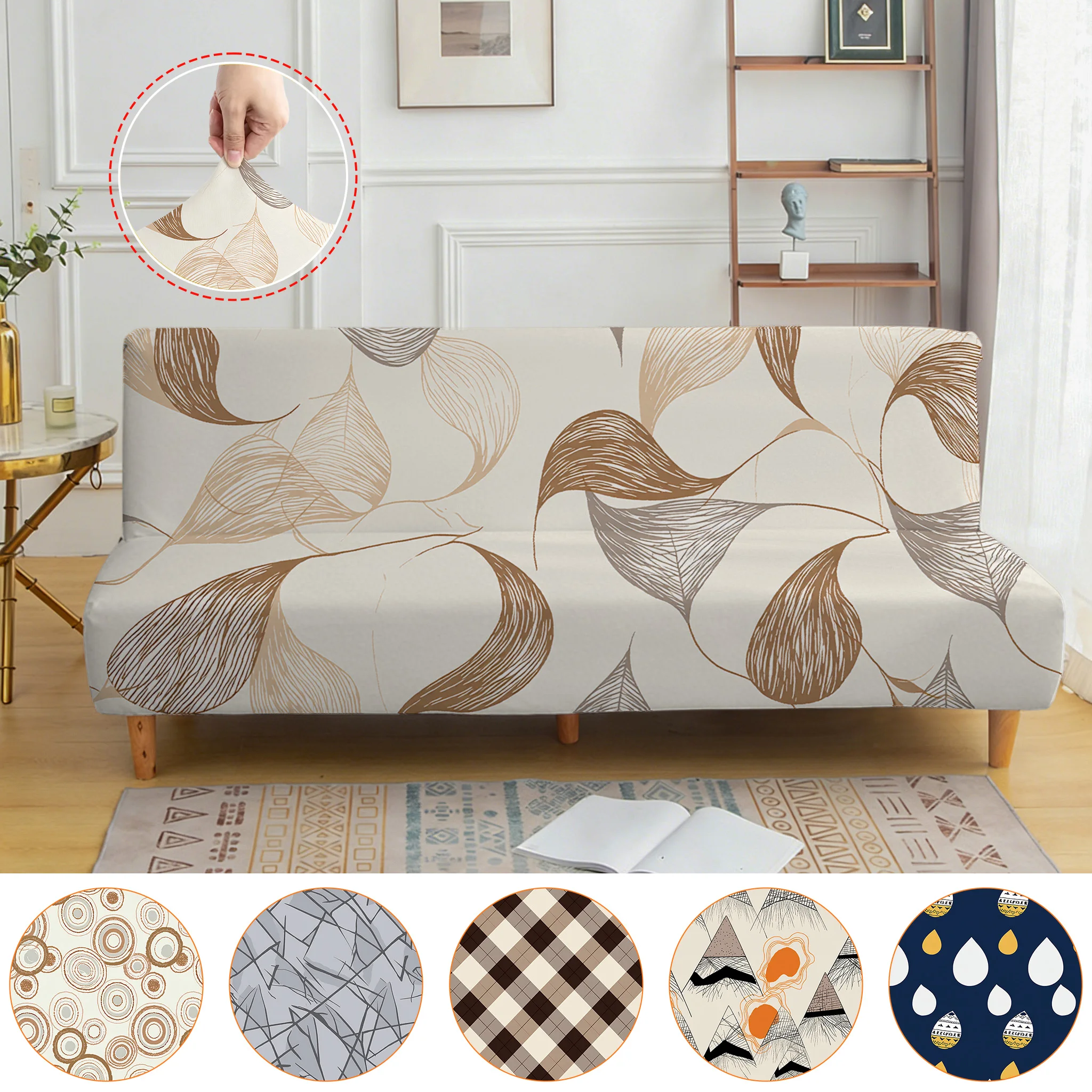 Off White Brown Line Abstract Leaf Print Nordic Minimalist Vibe High Stretch Elastic Futon Sofa Bed Slipcover For Living Room
Off White Brown Line Abstract Leaf Print Nordic Minimalist Vibe High Stretch Elastic Futon Sofa Bed Slipcover For Living Room