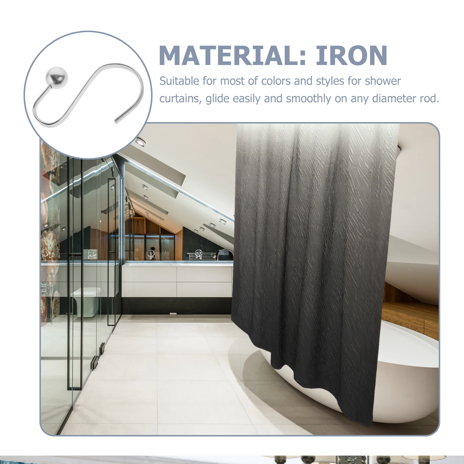 12pcs Metal Shower Curtain Hooks Rust-Proof Chrome Rings Smooth Glide Heavy Lightweight Curtains Bathroom Decor
12pcs Metal Shower Curtain Hooks Rust-Proof Chrome Rings Smooth Glide Heavy Lightweight Curtains Bathroom Decor
