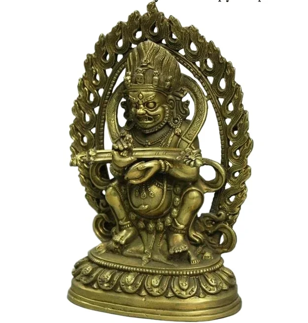 Китай Тибетский буддизм Латунь Махакала Кинг-Конг Guardian Статуя Будды
Китай Тибетский буддизм Латунь Махакала Кинг-Конг Guardian Статуя Будды