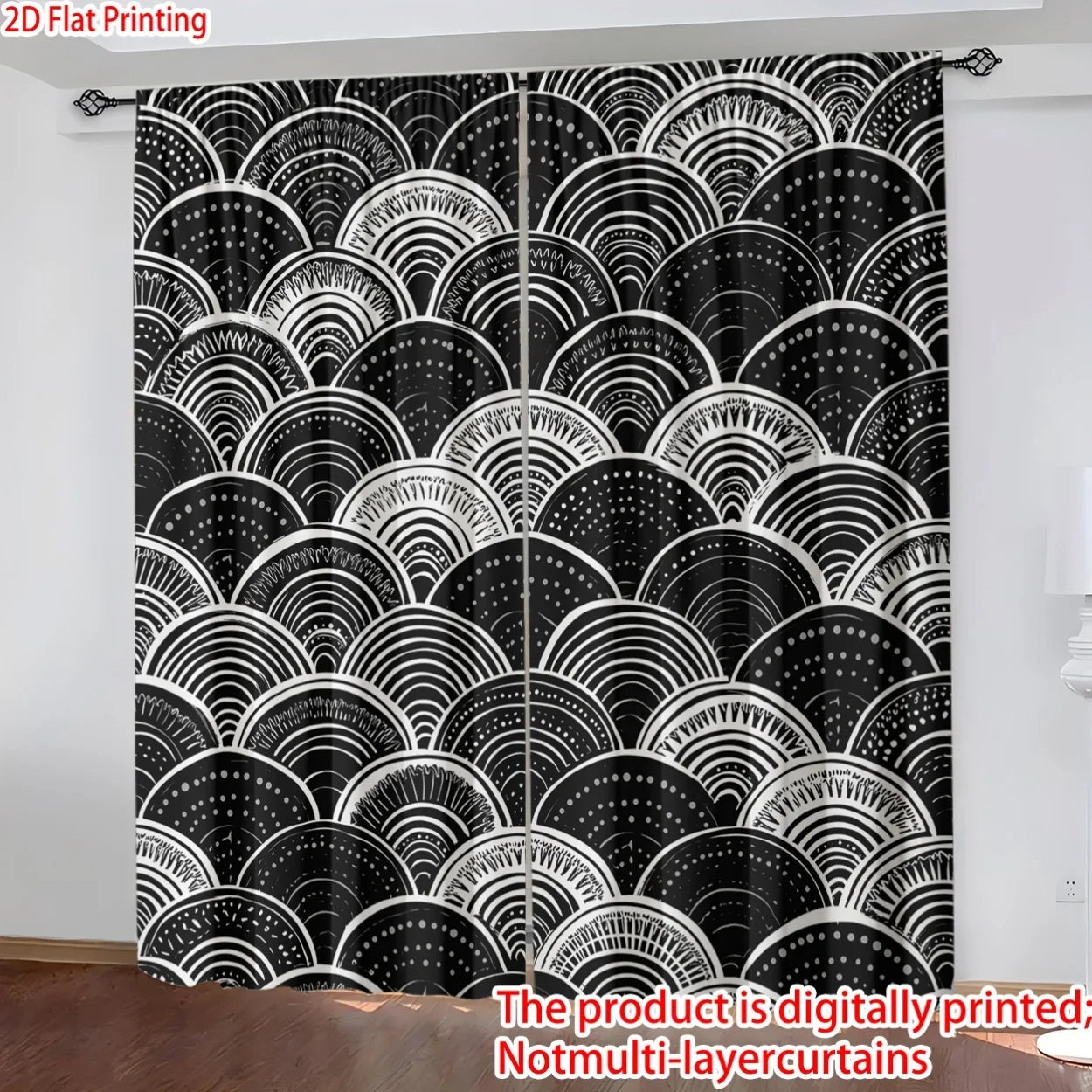 Black and white fan-shaped pattern Print Drapes Room Darkening Window Curtains Home Decor,Rod Pocket Blackout Curtains Bedroom
Black and white fan-shaped pattern Print Drapes Room Darkening Window Curtains Home Decor,Rod Pocket Blackout Curtains Bedroom