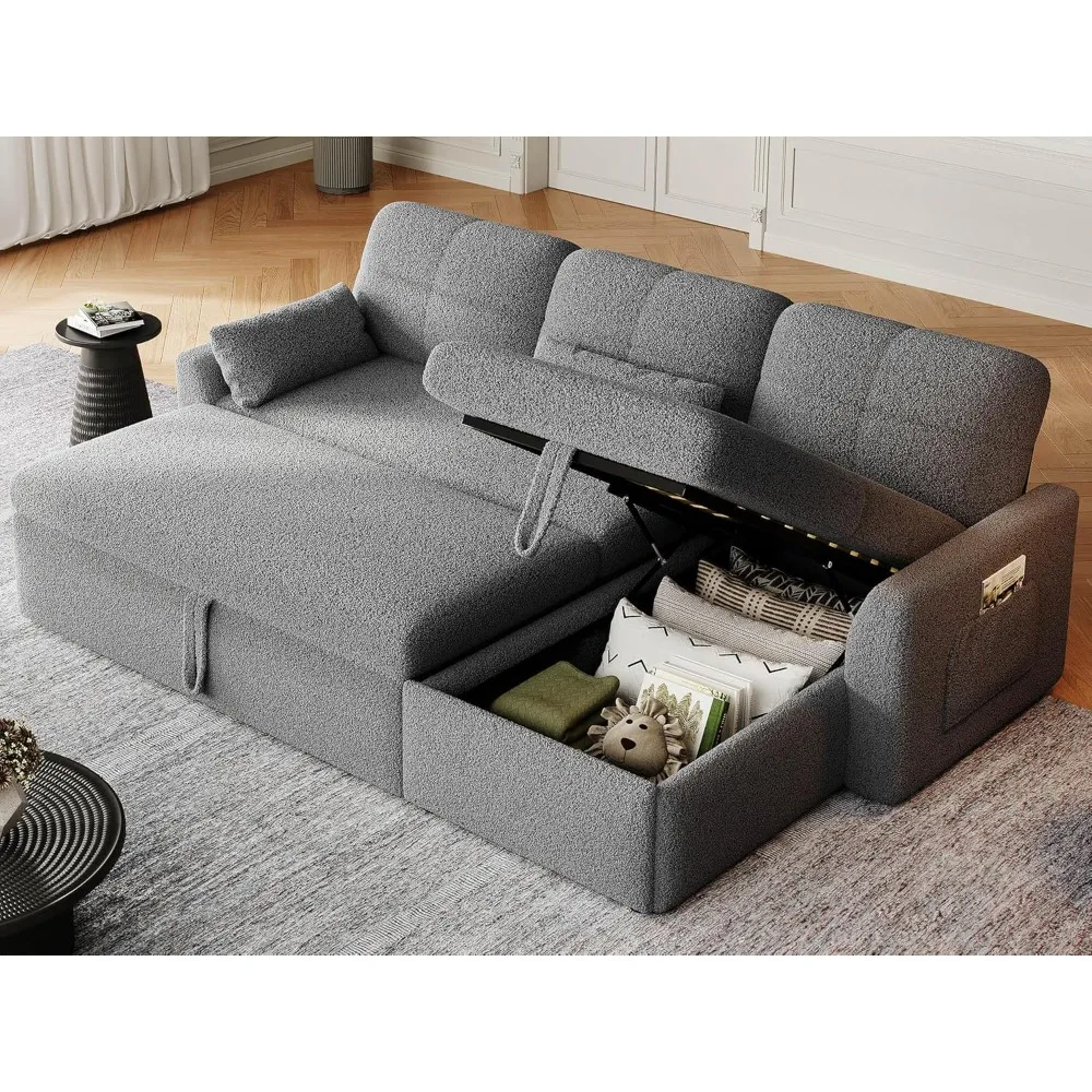 86" Sleeper Sofa, 2-in-1 Convertible Sofa Bed with Pullout Sofa Bed and Storage Lounge, Living Room L-Shaped Sectional Sofa
86" Sleeper Sofa, 2-in-1 Convertible Sofa Bed with Pullout Sofa Bed and Storage Lounge, Living Room L-Shaped Sectional Sofa