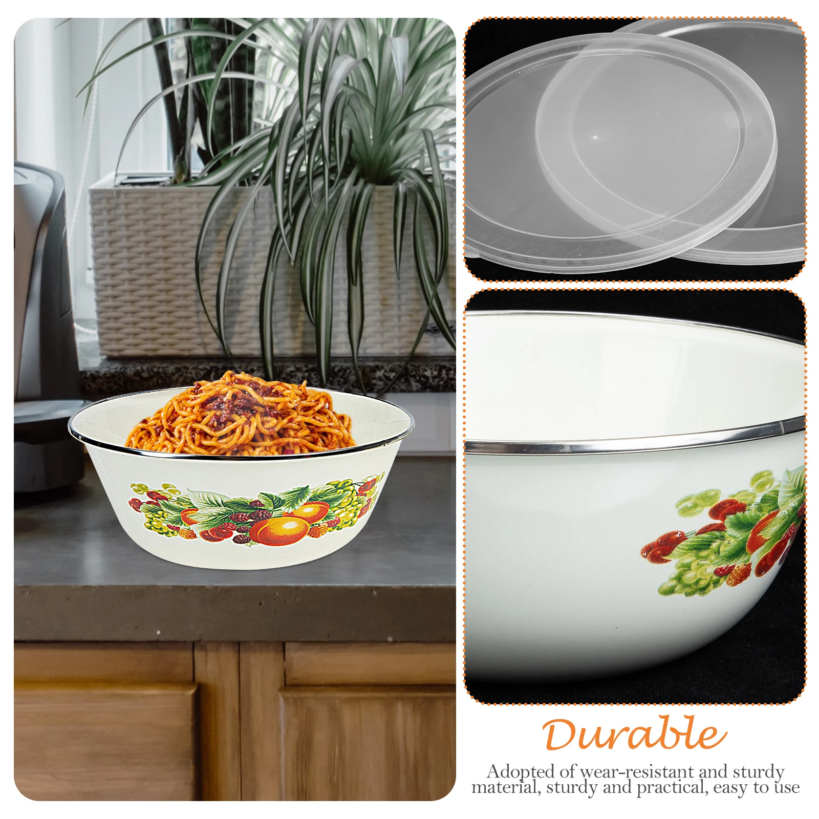 2Sets Thicken Enamel Mixing Bowls with Lids Smooth Edge Food Serving Containers for Soup Noodles Rice Salad Storage
2Sets Thicken Enamel Mixing Bowls with Lids Smooth Edge Food Serving Containers for Soup Noodles Rice Salad Storage