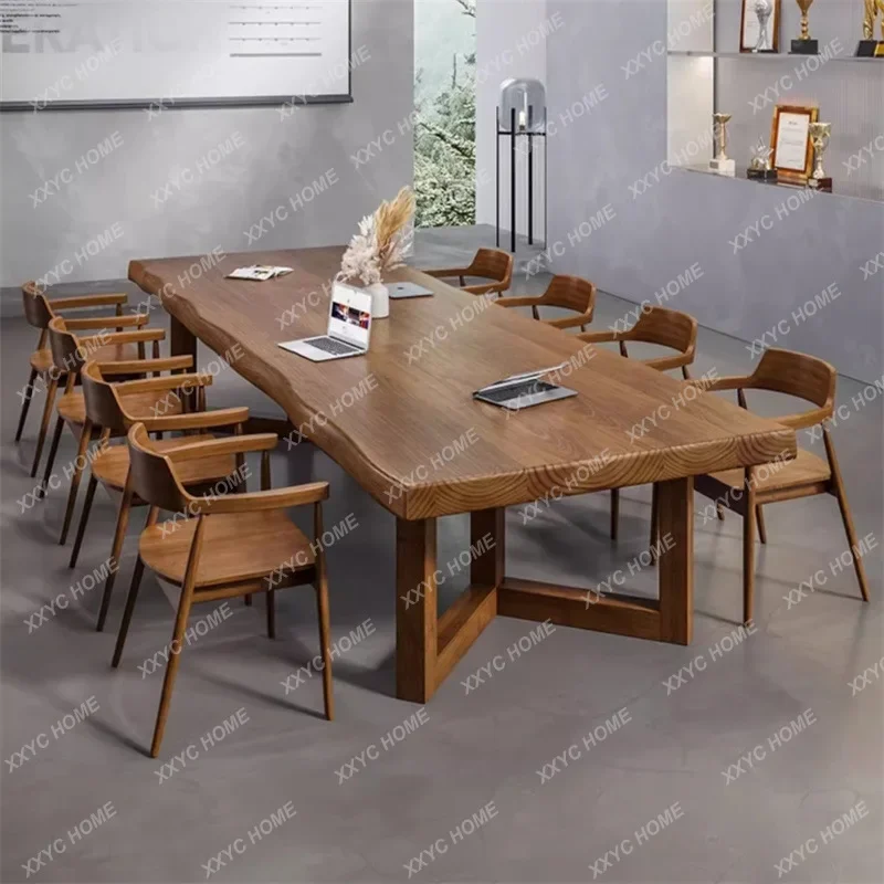 HOffice negotiation table Commercial rectangular simple log large board table Workbench Solid wood conference table
HOffice negotiation table Commercial rectangular simple log large board table Workbench Solid wood conference table