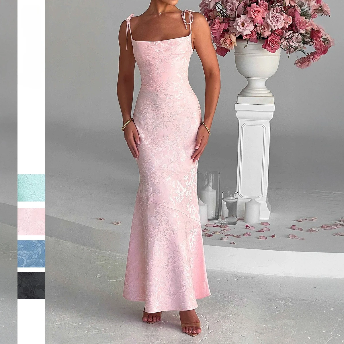 Women Dresses Solid Party Dress Camisole Wrap Buttocks Dresses Slim Sexy Sheath Ankle Length Slight Strech Elegant Summer
Women Dresses Solid Party Dress Camisole Wrap Buttocks Dresses Slim Sexy Sheath Ankle Length Slight Strech Elegant Summer