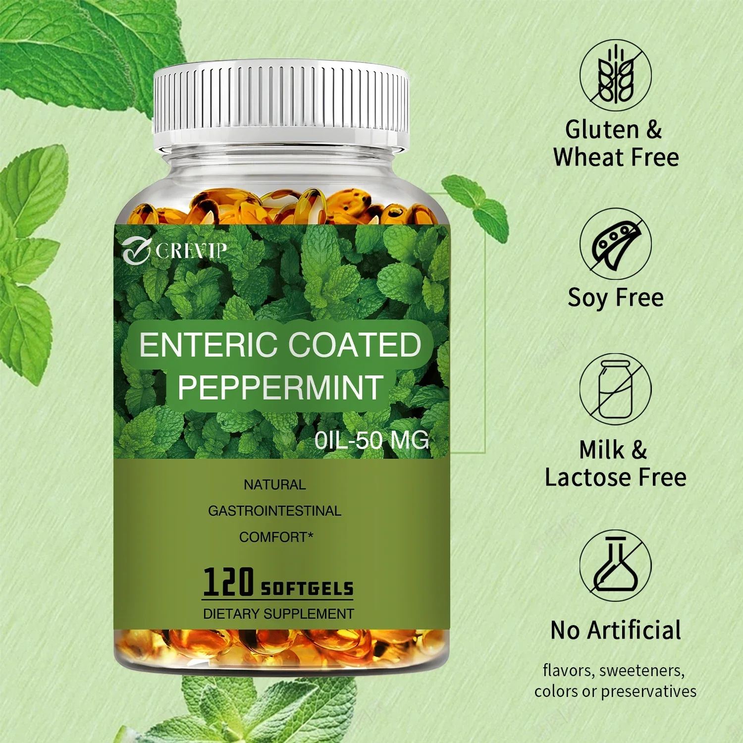 Peppermint Oil 50 Mg - Relieves Abdominal Pain, Bloating and Gas To Support Digestive HealthSupplements
Peppermint Oil 50 Mg - Relieves Abdominal Pain, Bloating and Gas To Support Digestive HealthSupplements