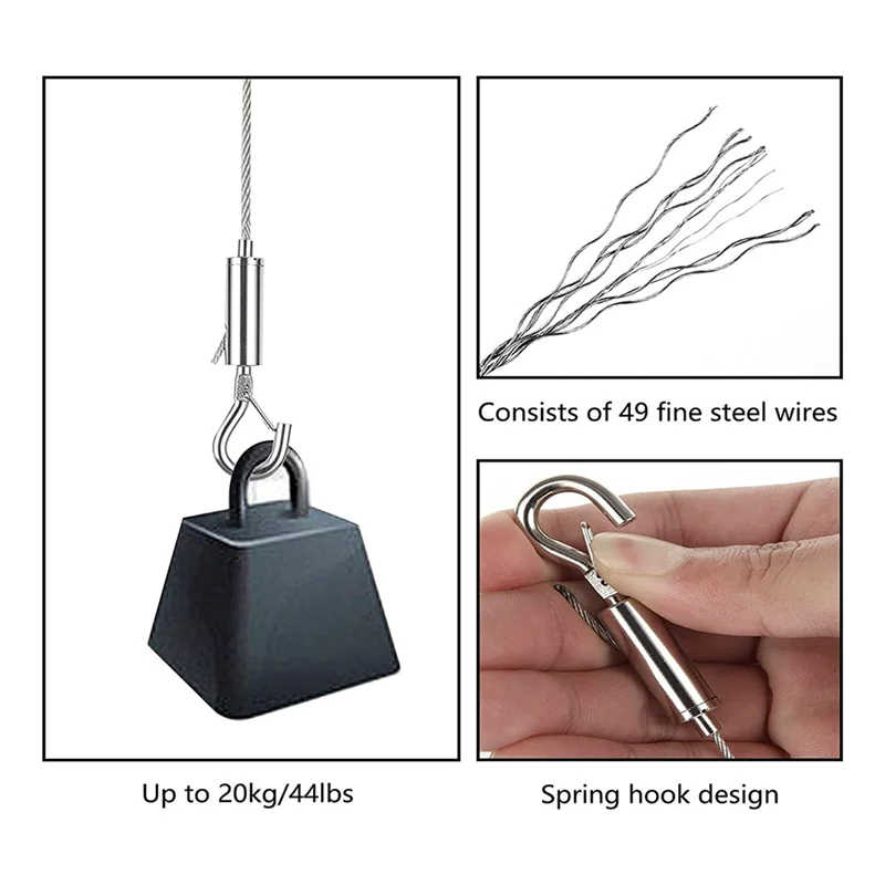 AB46-Adjustable Picture Hanging Wire Picture Hanging Wire 2M X1.5Mm With Hook, Picture Wire Hanging Kit
AB46-Adjustable Picture Hanging Wire Picture Hanging Wire 2M X1.5Mm With Hook, Picture Wire Hanging Kit