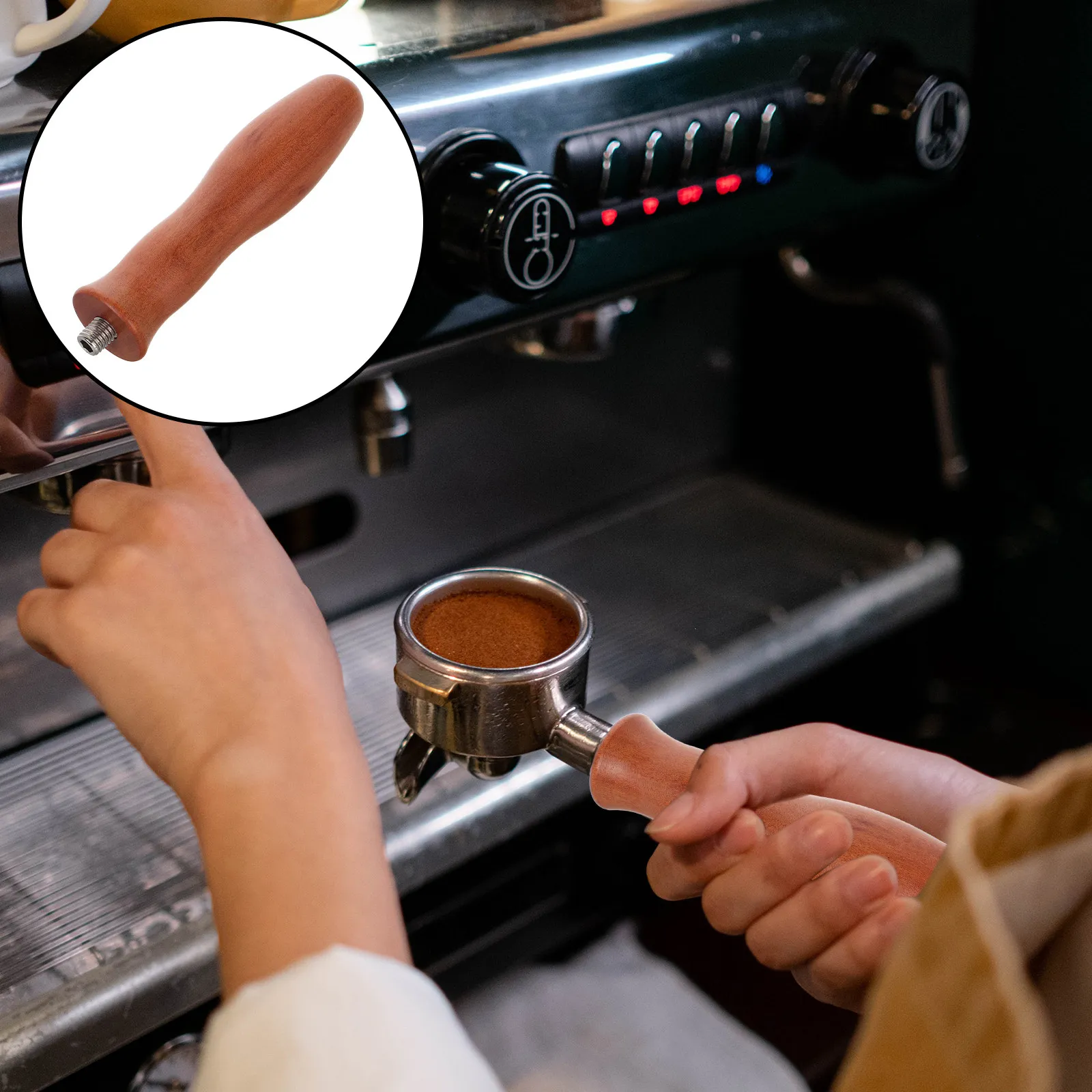 Italian Coffee Handle Wooden Bottomless Portafilter Replacement Handle Easy Maintenance Espresso Machine Coffee Maker Parts
Italian Coffee Handle Wooden Bottomless Portafilter Replacement Handle Easy Maintenance Espresso Machine Coffee Maker Parts