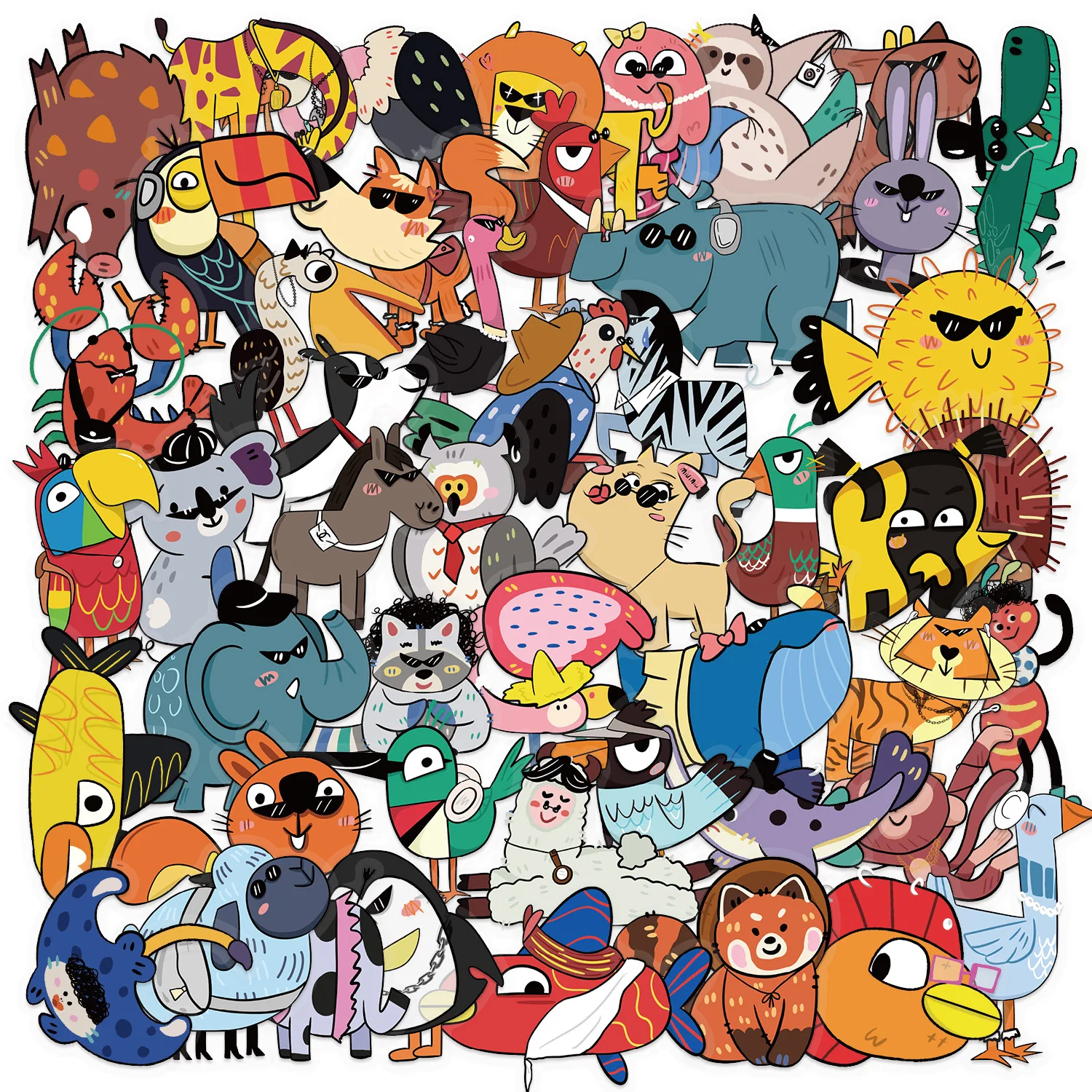 50 transparent cartoon animal illustration sticker packs, waterproof and transparent PET hand account materials
50 transparent cartoon animal illustration sticker packs, waterproof and transparent PET hand account materials