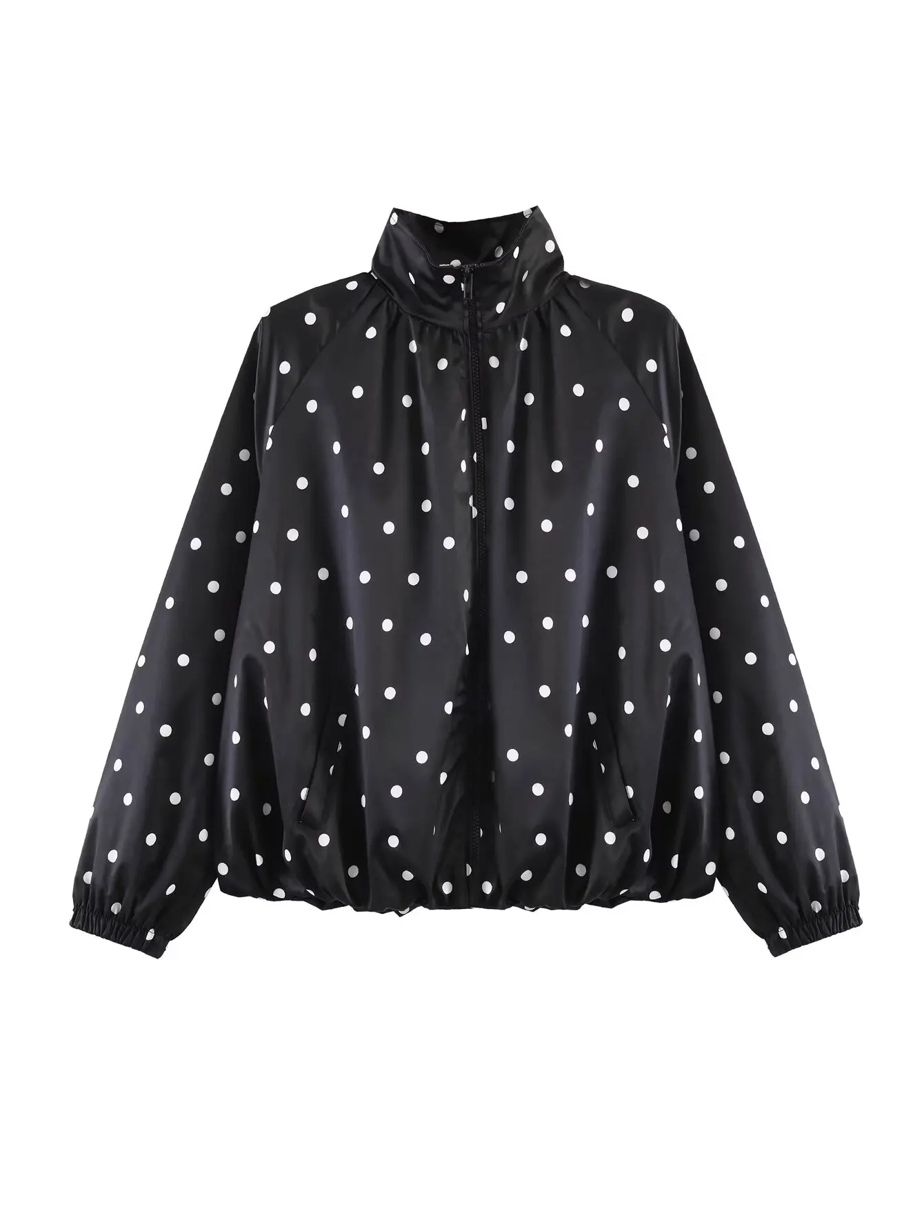 Women's Polka Dot Windbreaker Jacket Zip-Up Stand Collar Elastic Hem Casual Outerwear Coats
Women's Polka Dot Windbreaker Jacket Zip-Up Stand Collar Elastic Hem Casual Outerwear Coats